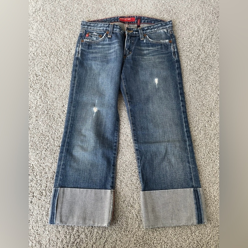 Big Star Jeans Womens Size 27 Regular Blue Medium Wash Denim Trace Capri Cuffed